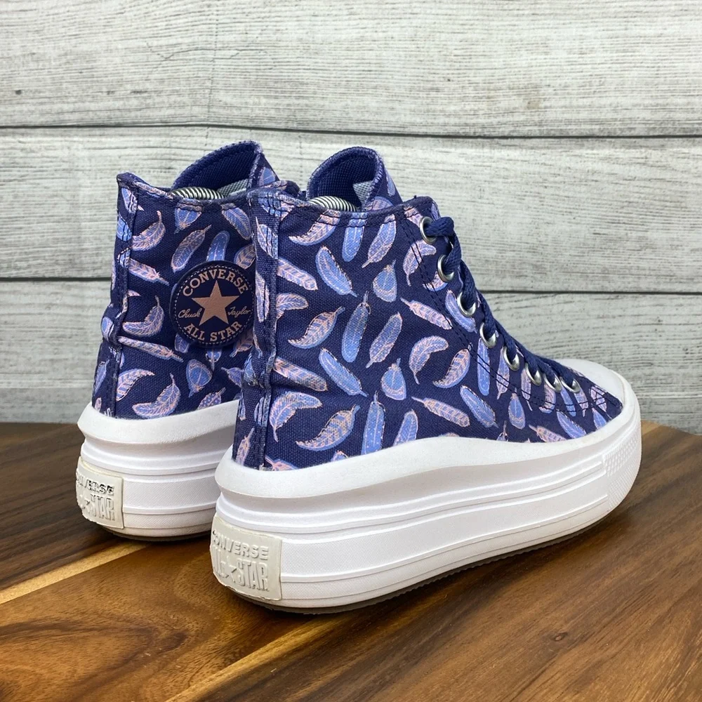 Converse Chuck Taylor All Star Move Platform High Feathers A01515C Womens Sz 5.5